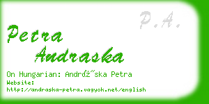 petra andraska business card